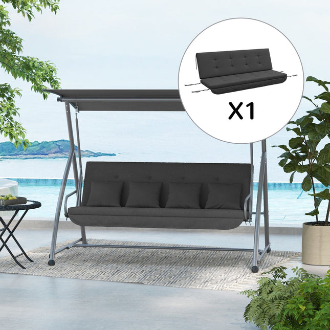 Hollywoodschaukelauflagen-Set – Dunkelgrau, 170 cm