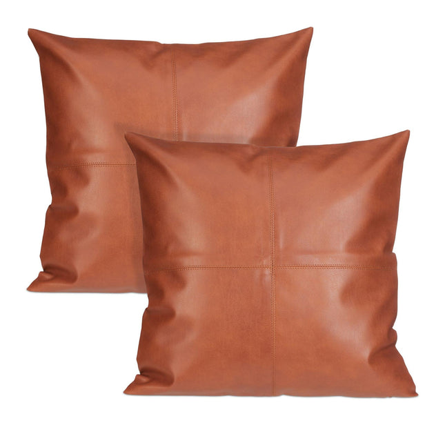 Housse de coussin aspect cuir - lot de 2