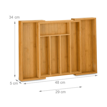 Besteckkasten Bambus 48 cm ausziehbar