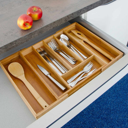 Besteckkasten Bambus 48 cm ausziehbar