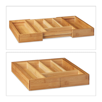 Besteckkasten Bambus 48 cm ausziehbar