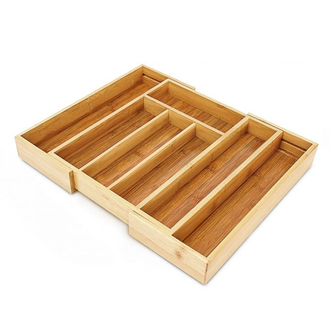 Boîte à couverts extensible en bambou taille S