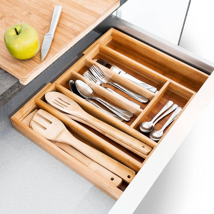 Cutlery box bamboo extendable size S
