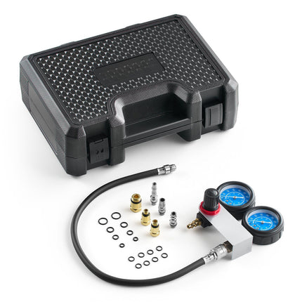 Cylinder Leak-Down Tester Kit, Dual Gauge 0-100 PSI, 4 Adapters