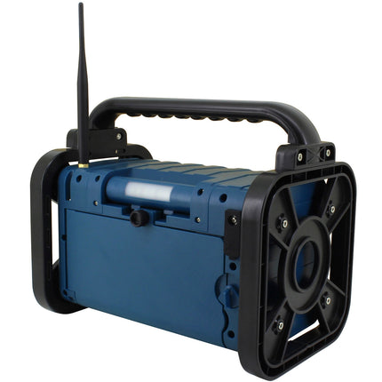 DAB85BL Stereo DAB+/FM construction/garden radio with Bluetooth®, LED lighting & Li-Ion battery