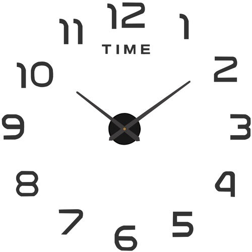 DIY 3D Wanduhr, Schwarz, 60–130 cm, Geräuschlos, Loft-Stil