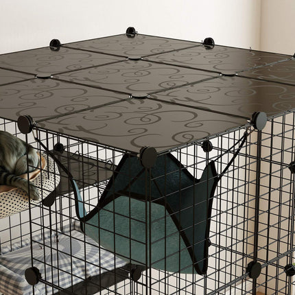 Cage à chat DIY avec centre d'activités, 4 niveaux, 5 portes