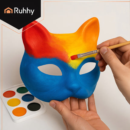 Masques de chat à faire soi-même, kit de 10 pièces pour peinture et loisirs créatifs