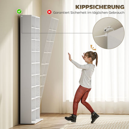 CD/DVD/Blu-ray-Aufbewahrungsregal, 14 verstellbare Einlegeböden, Weiß