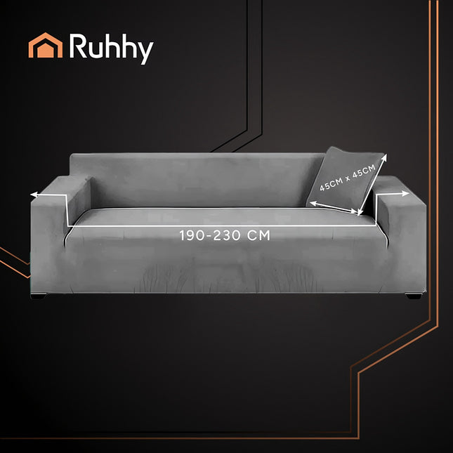 Housse de canapé extensible gris foncé 190-230 cm