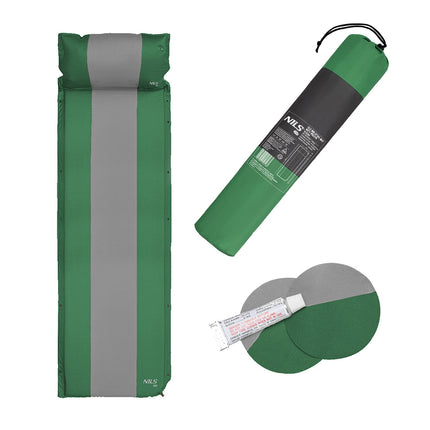 Tapis de camping autogonflant vert foncé, compact
