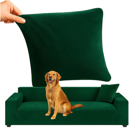 Housse de canapé extensible vert foncé 190-230 cm