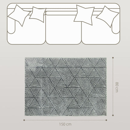 Tapis de salon lavable gris foncé - 150 x 80 cm