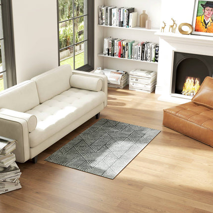Tapis de salon lavable gris foncé - 150 x 80 cm