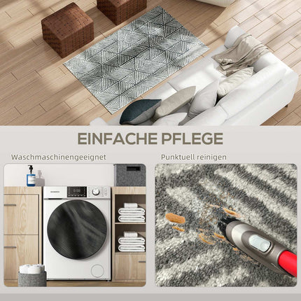 Tapis de salon lavable gris foncé - 150 x 80 cm