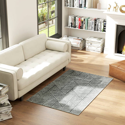 Tapis de salon lavable gris foncé, 150 x 80 cm