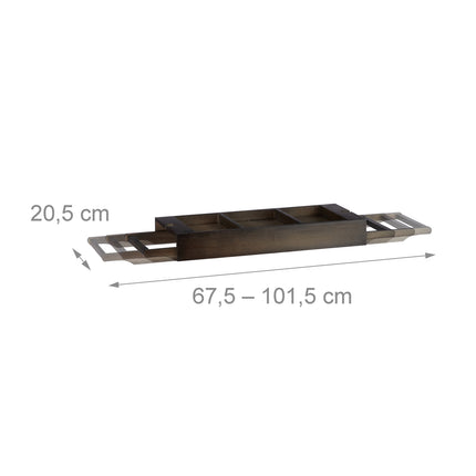 Étagère de baignoire extensible marron foncé