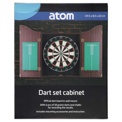 Dartboard-Kabinett-Set mit offiziellem Sisalboard und Darts