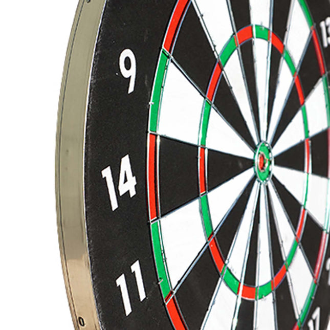 Dartscheiben-Set mit 6 Messingpfeilen, doppelseitig, 45 cm