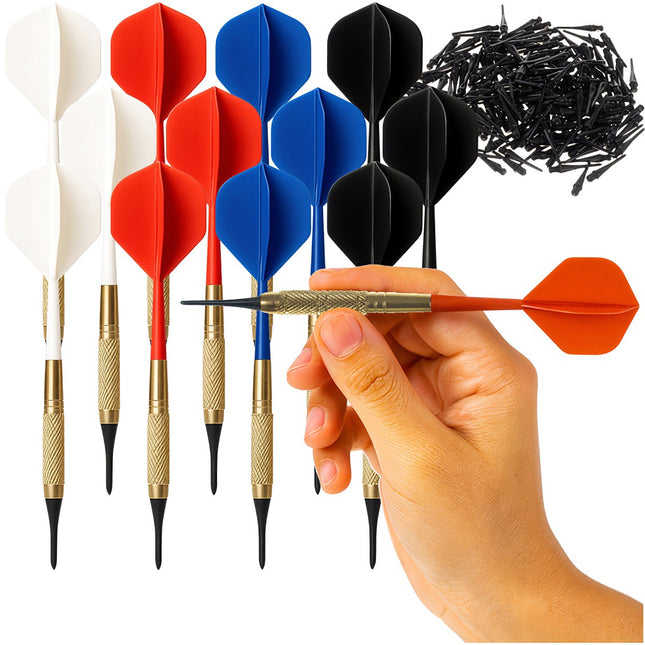 Jeu de fléchettes pour cible électronique, 12 fléchettes + 200 pointes