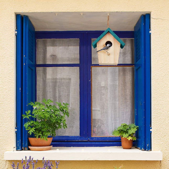 Nichoir Deco au toit bleu