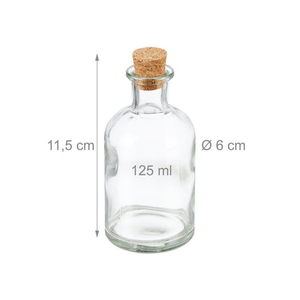 Dekorative Glasflaschen mit Korkdeckeln, 6er-Set