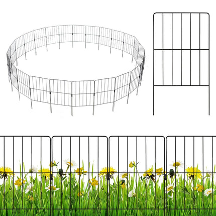 Decorative Metal Garden Fence, 25 Pieces, Rustproof, 33x61 cm