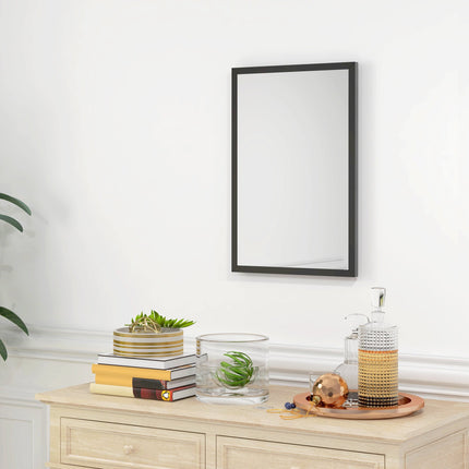 Miroir mural décoratif, 40 x 60 cm, cadre en MDF noir