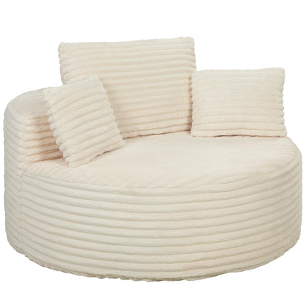 Tiefsitzender Schaumstoff-Sessel mit Kissen, cremeweiß