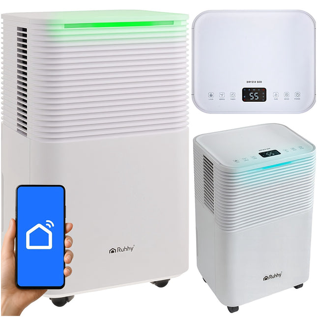 Déshumidificateur, 12 L/jour, Wi-Fi, minuterie, hygrostat