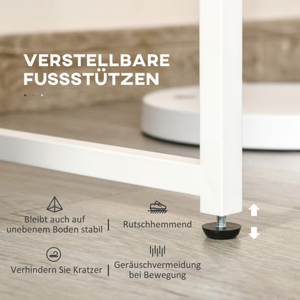 Schreibtischregal mit Ablagen – Eiche und Weiß, großer Stauraum