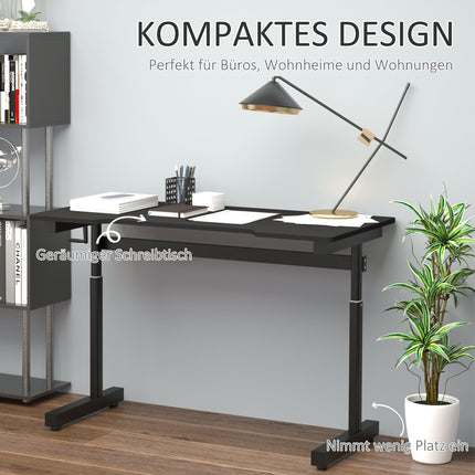 Höhenverstellbarer Stehtisch, Kurbelmechanismus, schwarz, 120x60 cm