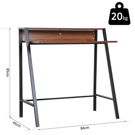 Desktop-Computertisch mit Ablage und Kabelführung – Nussbaum
