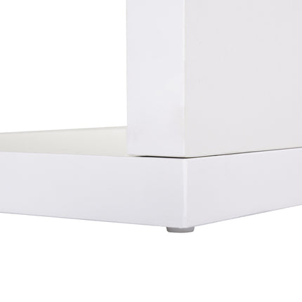 L-shaped white corner desk with bookshelf and drawer, 120x80x164 cm