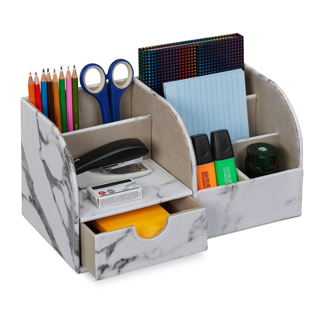 Organiseur de bureau aspect marbre