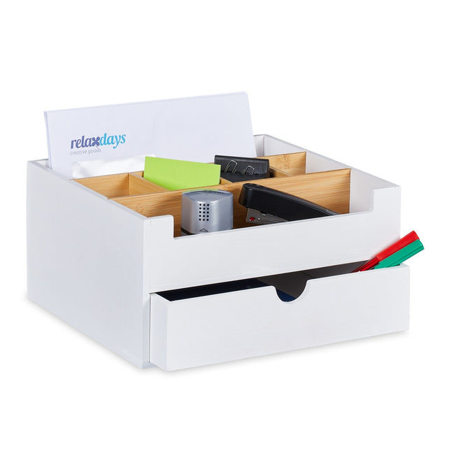 Organiseur de bureau avec 6 compartiments et tiroir