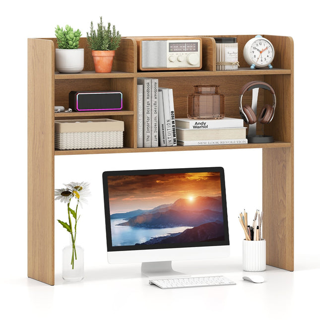 Étagère de bureau à 6 niveaux, réglable, style rustique