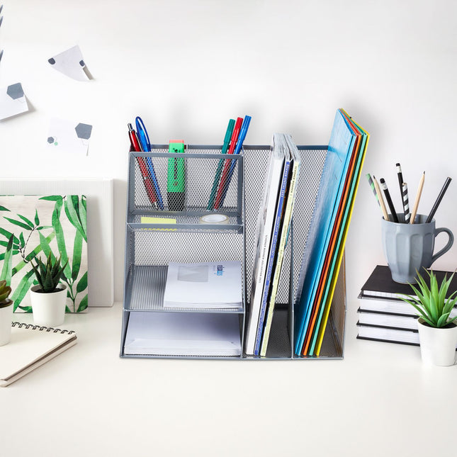 Organisation de bureau 7 étagères en métal