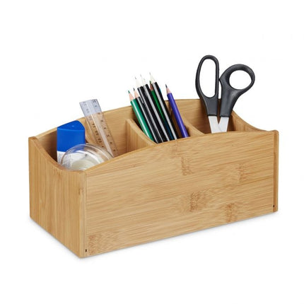 Organisation de bureau en bambou 4 compartiments