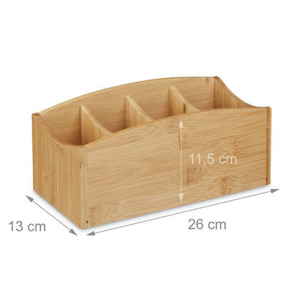 Organisation de bureau en bambou 4 compartiments
