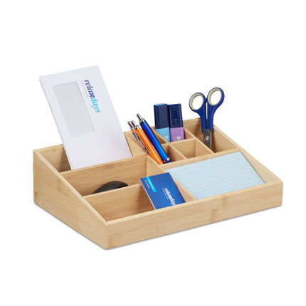 Organisation de bureau en bambou 9 compartiments