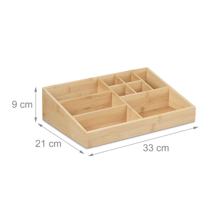 Organisation de bureau en bambou 9 compartiments