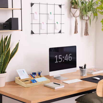 Organisation de bureau en bambou 9 compartiments