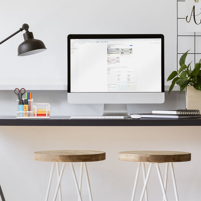 Organisation de bureau avec 3 compartiments