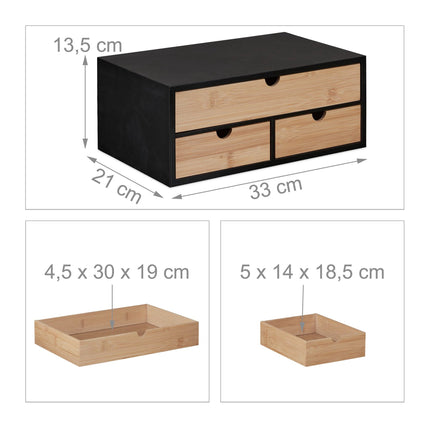 Organisation de bureau avec 3 tiroirs