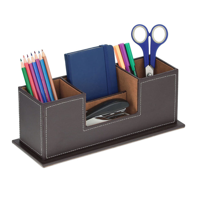 Organiseur de bureau en cuir artificiel