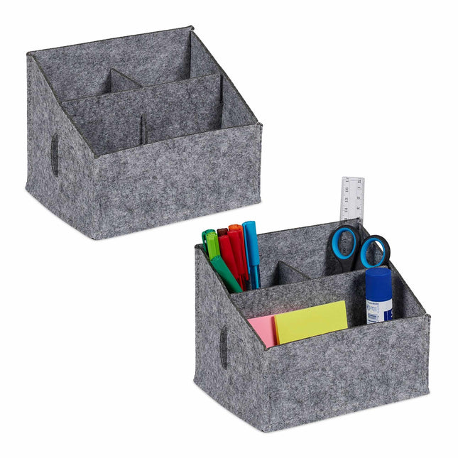 Organiseur de bureau en feutre, 2 pièces