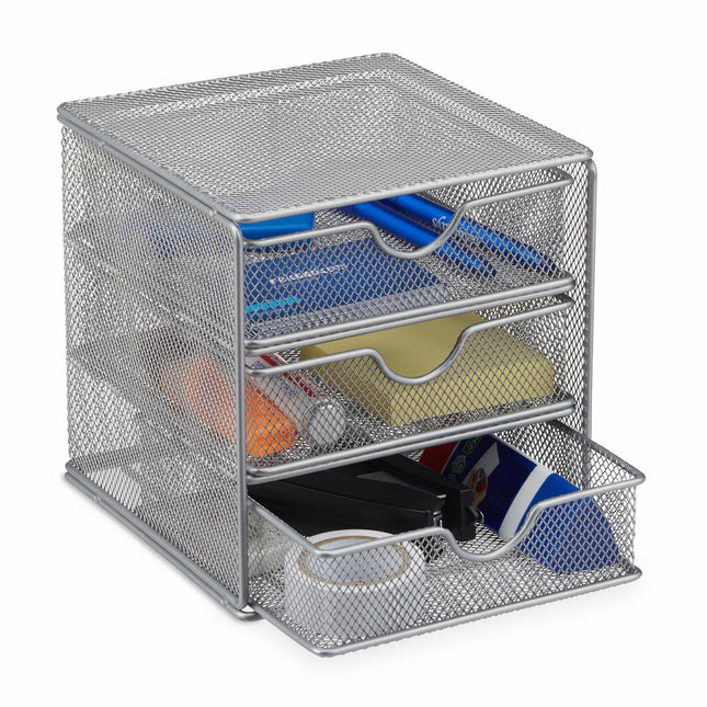 Organiseur de bureau en métal 3 compartiments