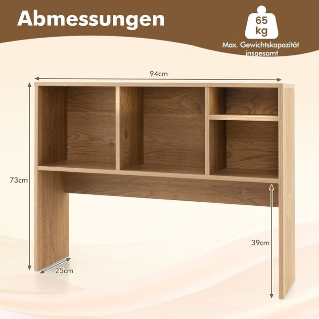 Étagère de bureau à 4 compartiments, étagère de table, étagère de bureau, bibliothèque 94 x 25 x 73 cm, naturel