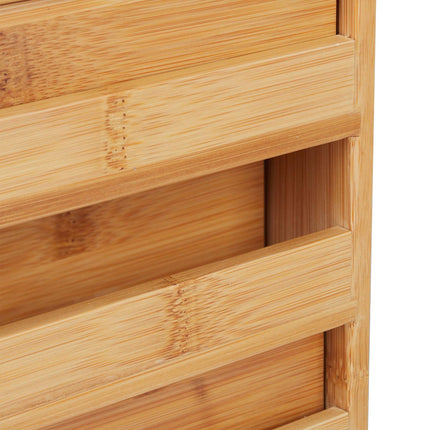 Desk storage with bamboo drawers